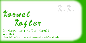 kornel kofler business card